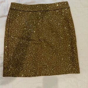 LOFT Gold Sequin Mini Skirt